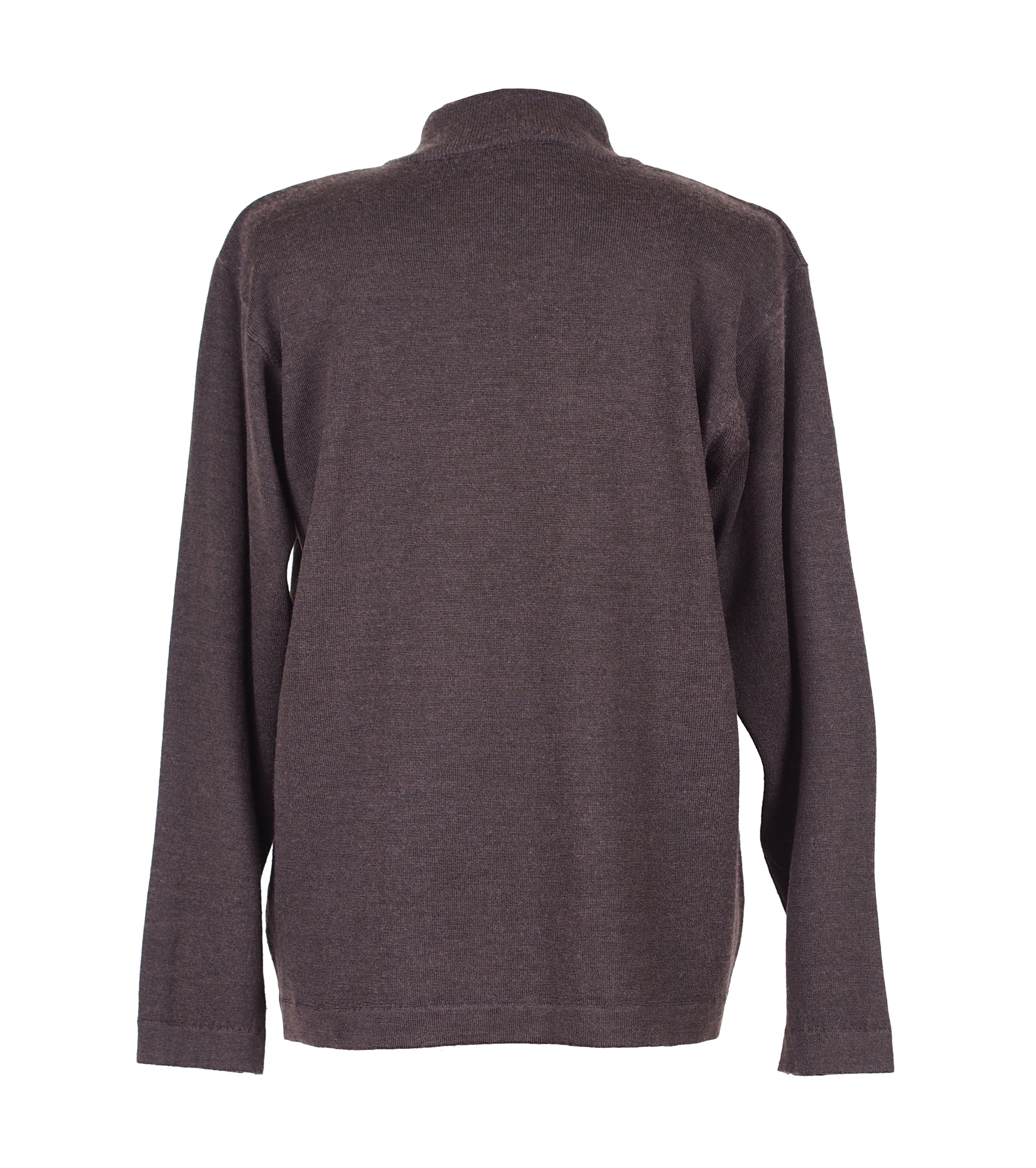 CHOCOLATE BROWN HIGH NECK WOOL SWEATER