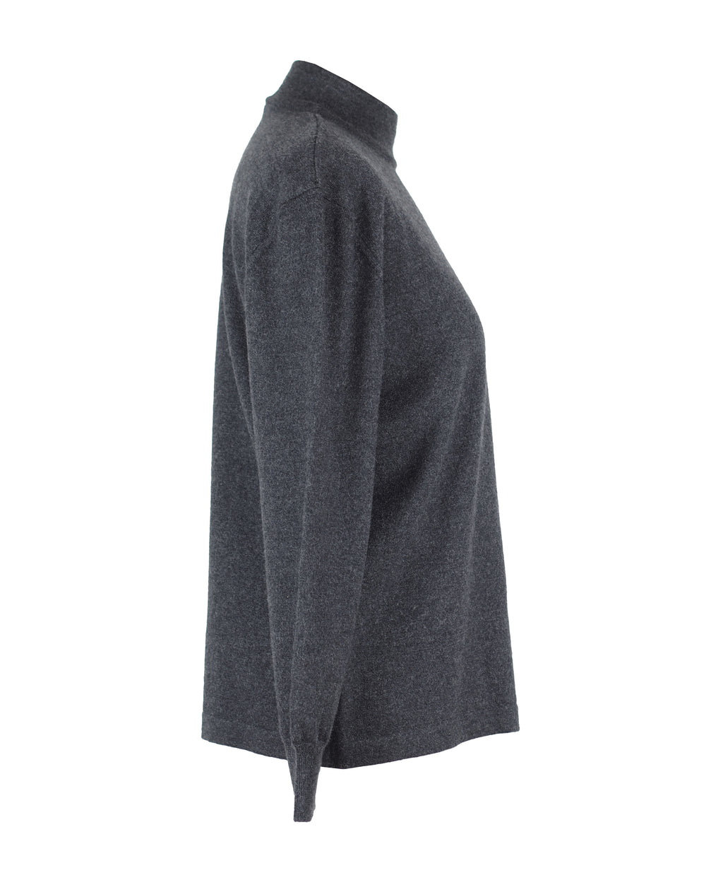 GREY PURE WOOL HIGH NECK SWEATER
