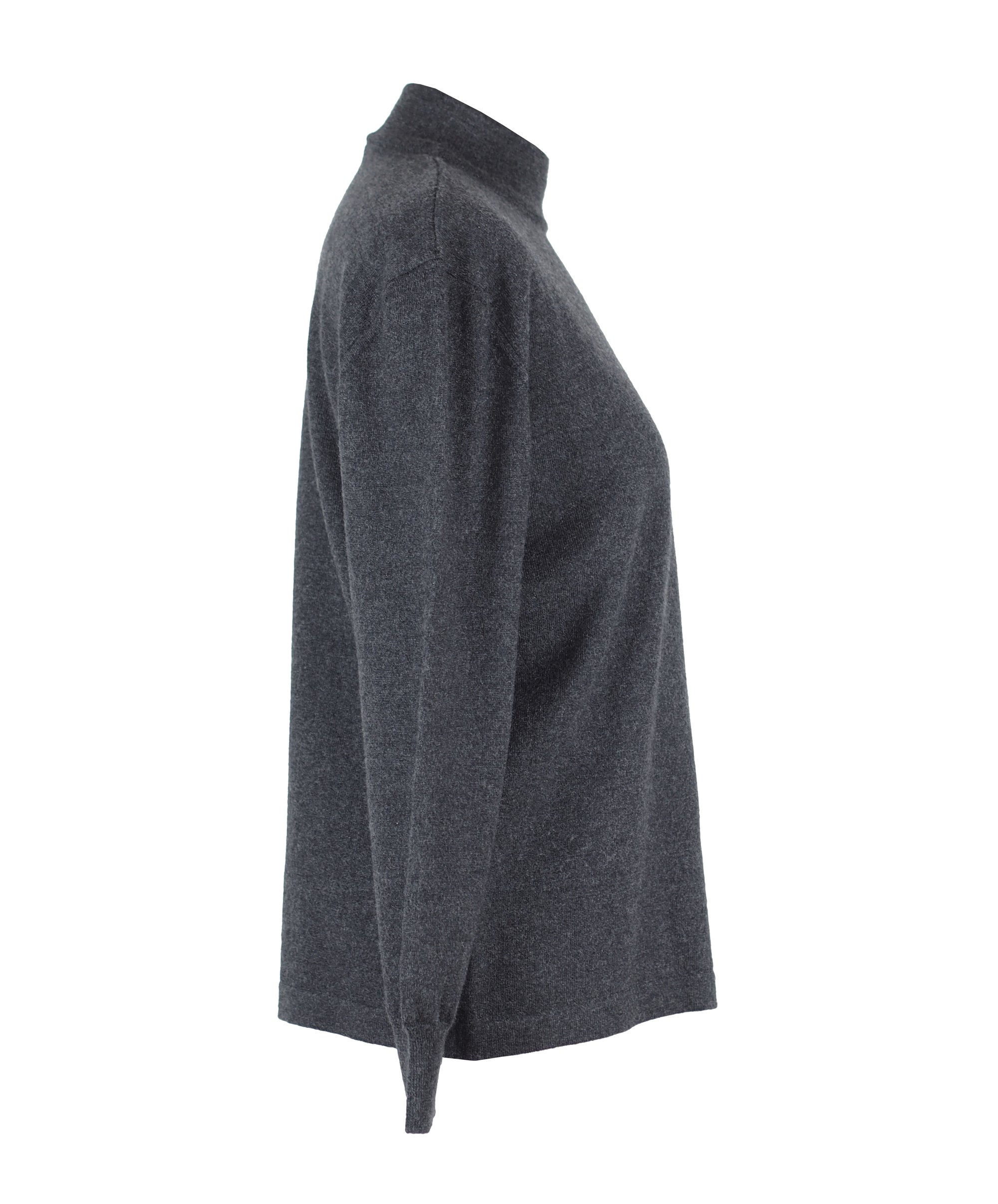 GREY PURE WOOL HIGH NECK SWEATER