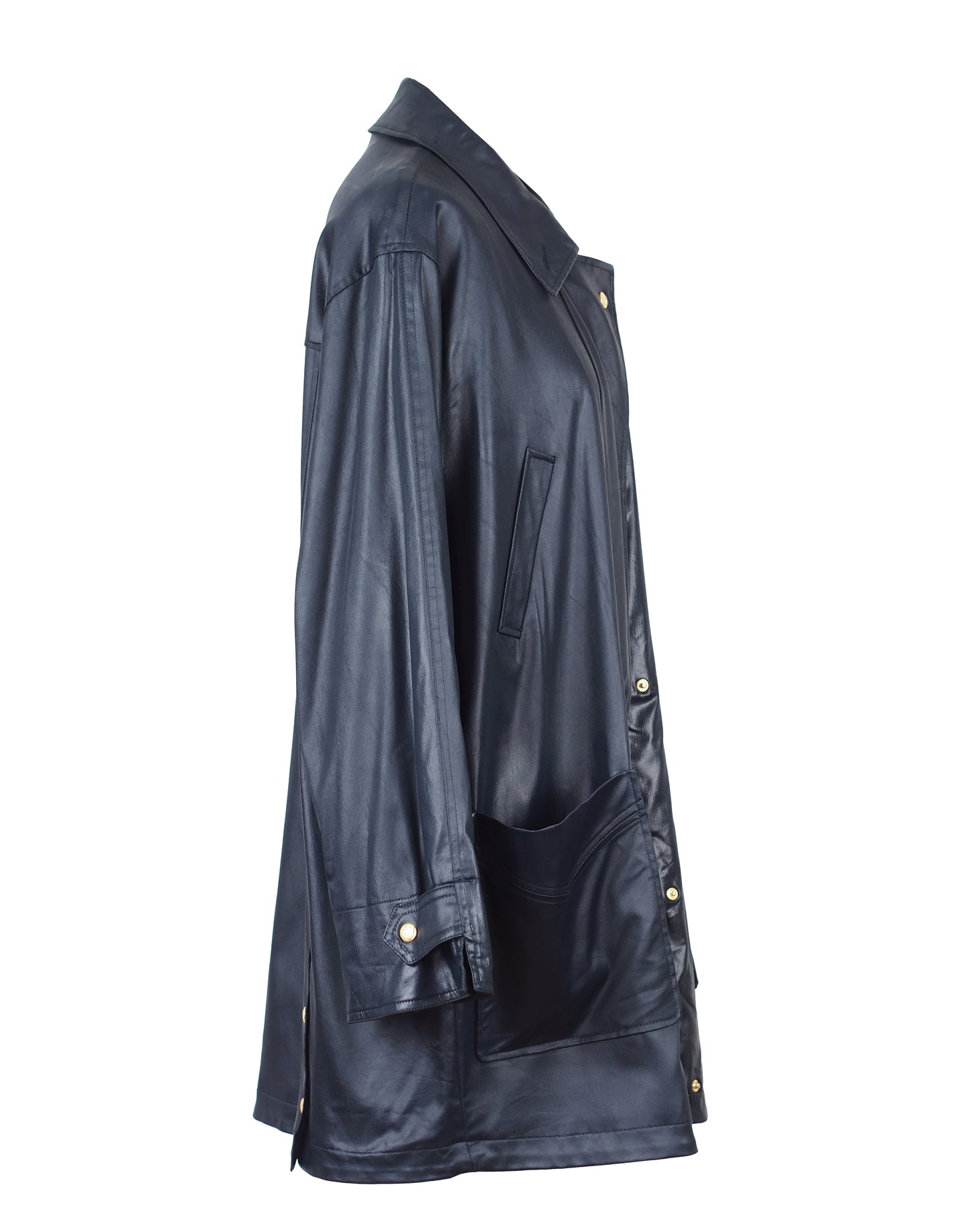NAVY BLUE PATENT JACKET