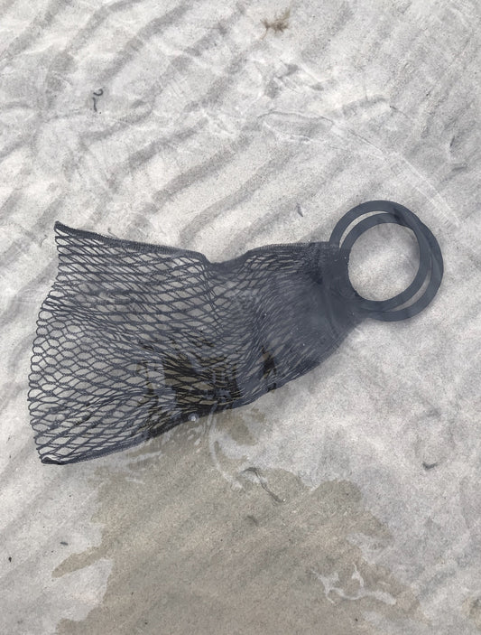 WOVEN NET BAG WITH ROUND HANDLES