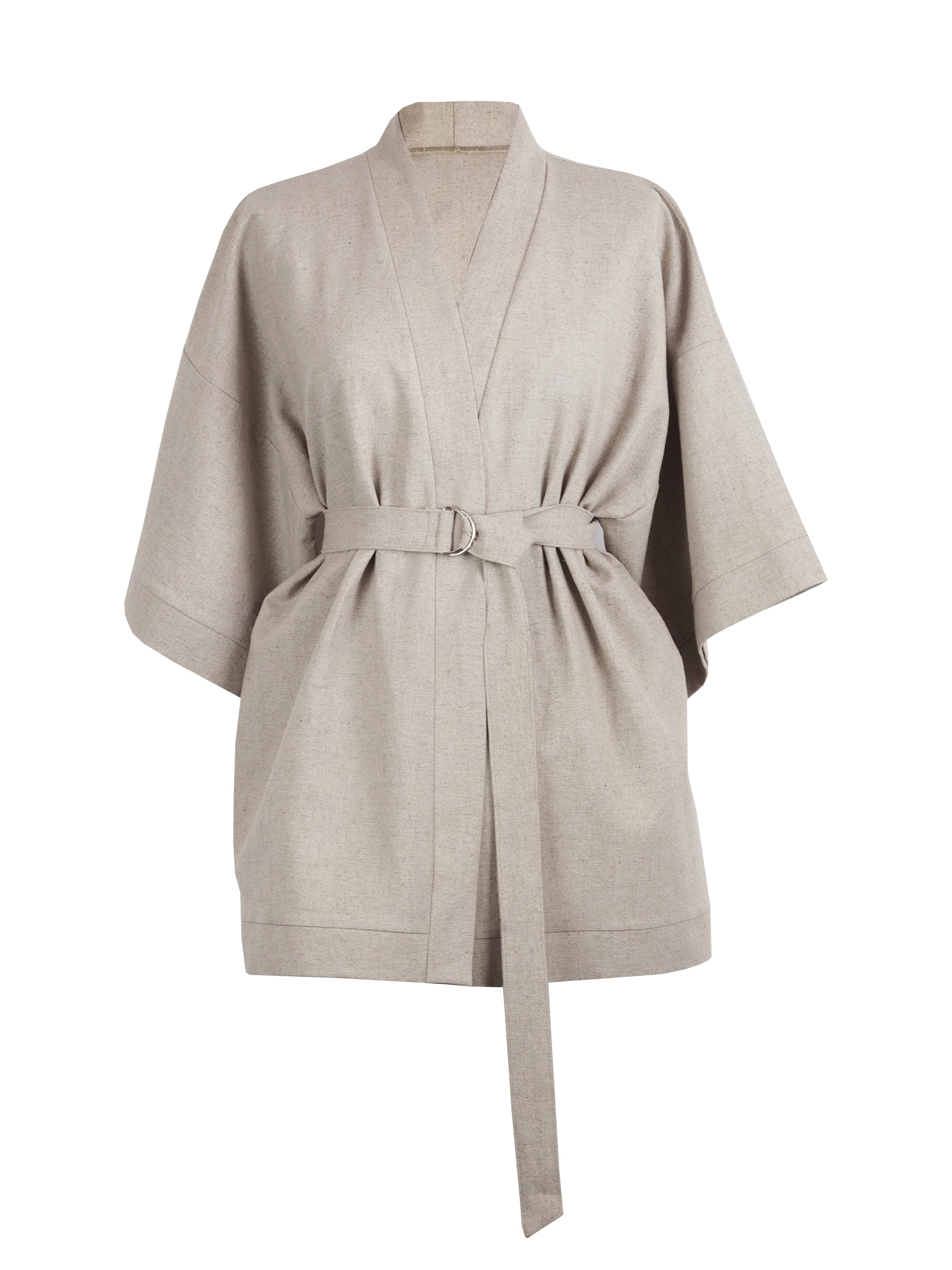 BEIGE LINEN KIMONO - CHRISTINA FISCHER