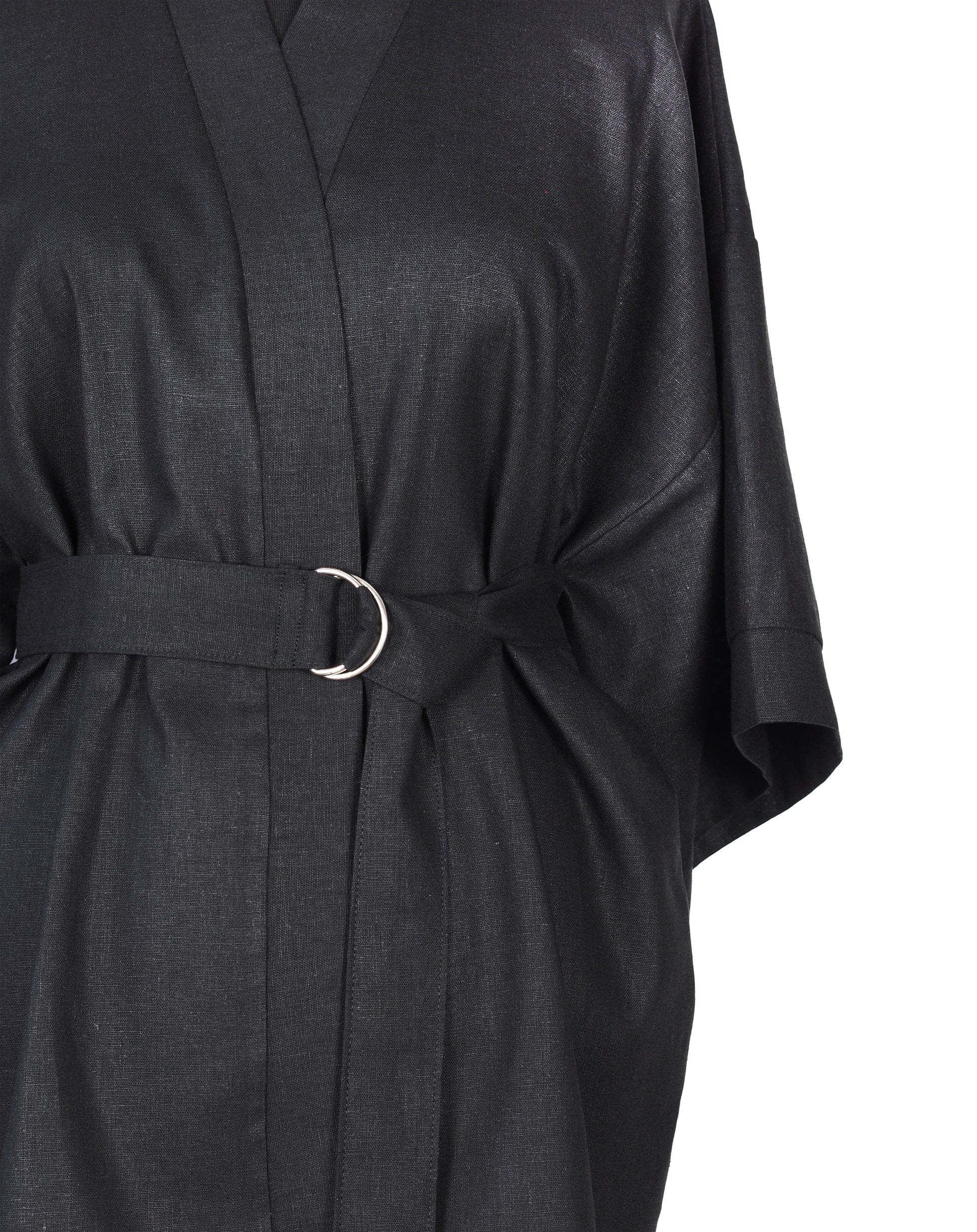 BLACK LINEN KIMONO - CHRISTINA FISCHER