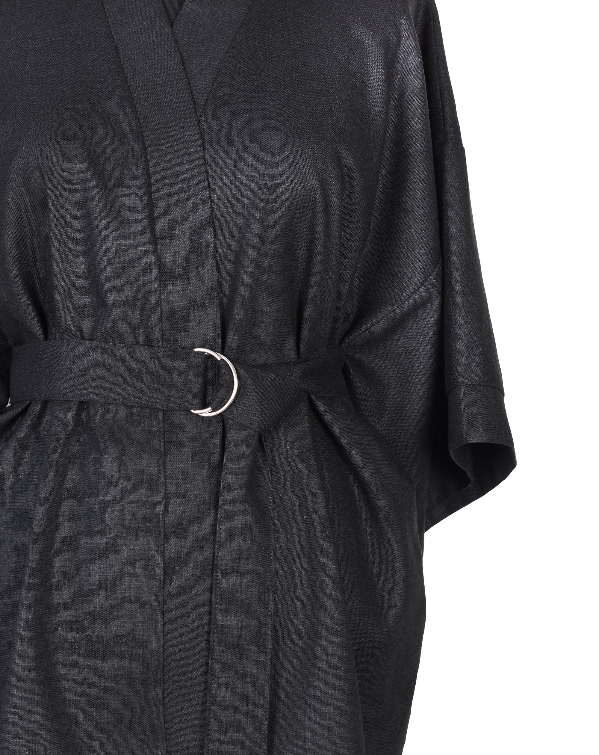 BLACK LINEN KIMONO - CHRISTINA FISCHER