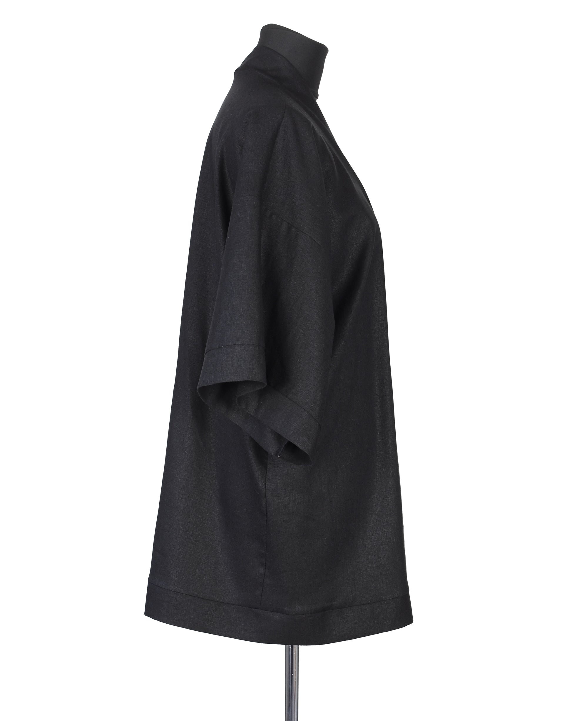 BLACK LINEN KIMONO - CHRISTINA FISCHER