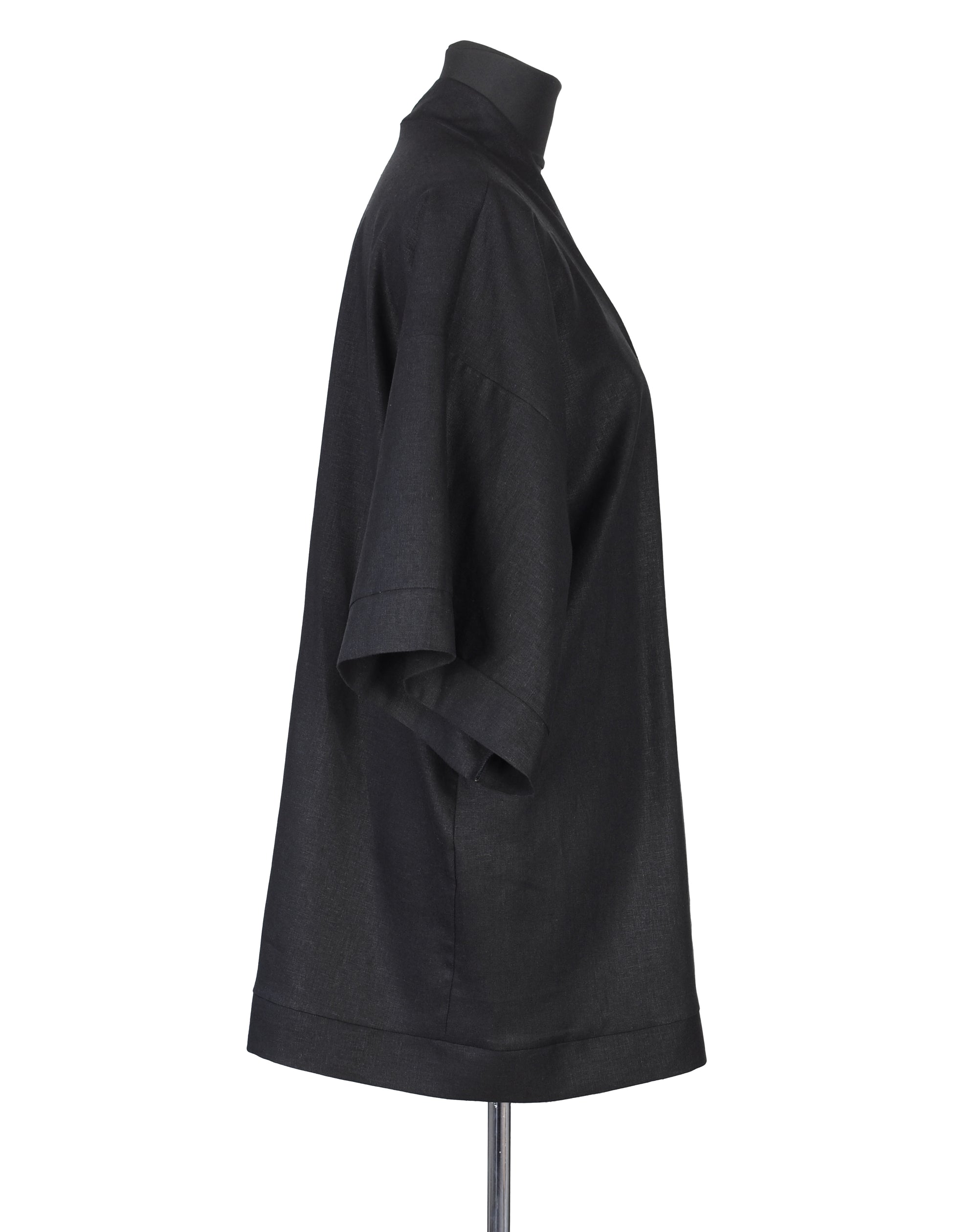 BLACK LINEN KIMONO - CHRISTINA FISCHER