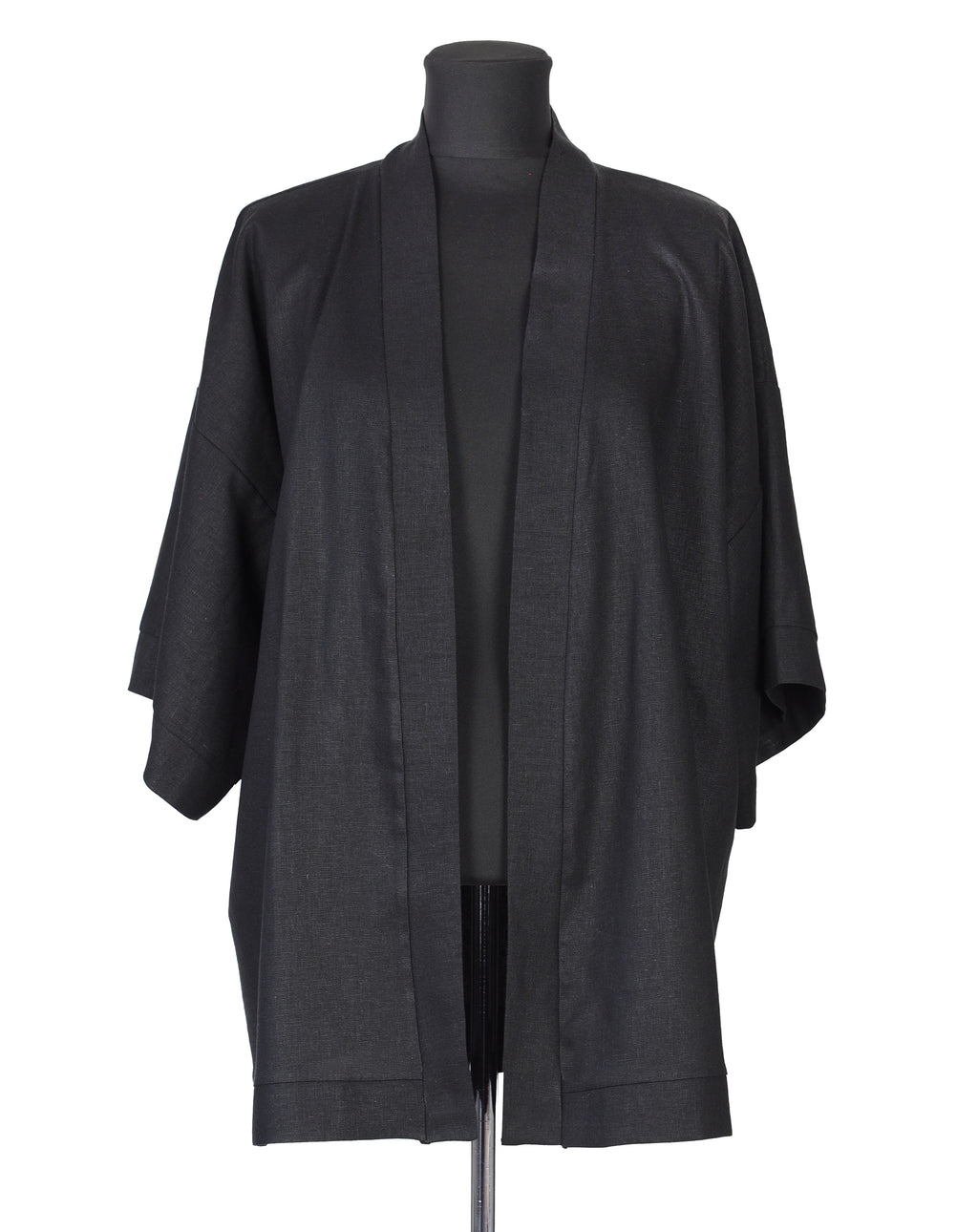 BLACK LINEN KIMONO - CHRISTINA FISCHER
