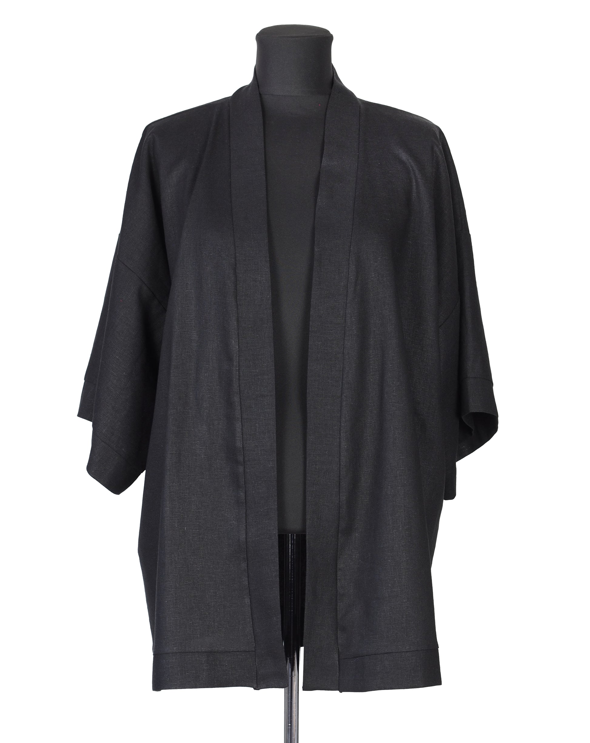 BLACK LINEN KIMONO - CHRISTINA FISCHER