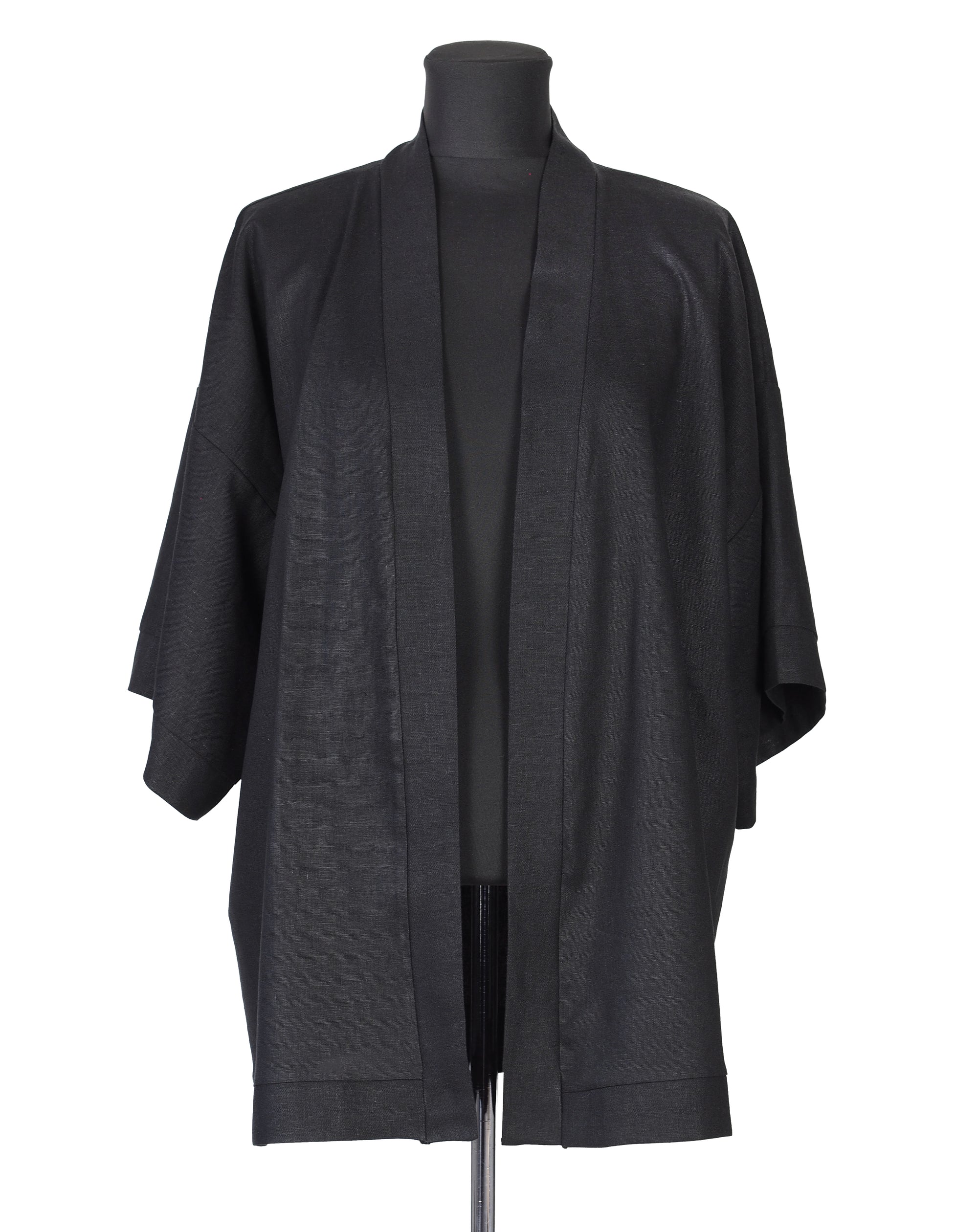 BLACK LINEN KIMONO - CHRISTINA FISCHER
