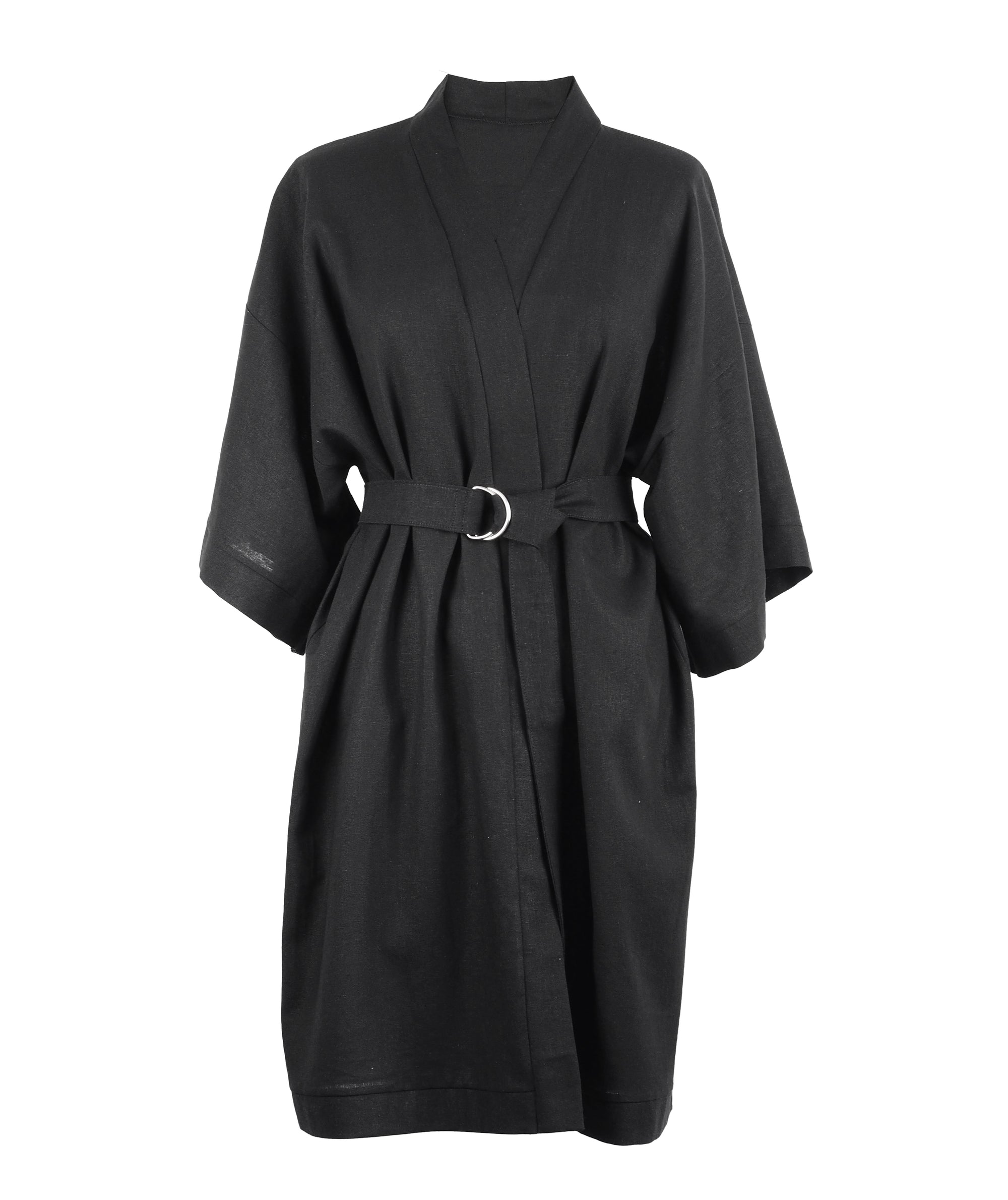 BLACK LINEN KIMONO - CHRISTINA FISCHER