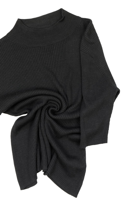 RIBBED SILK T-SHIRT