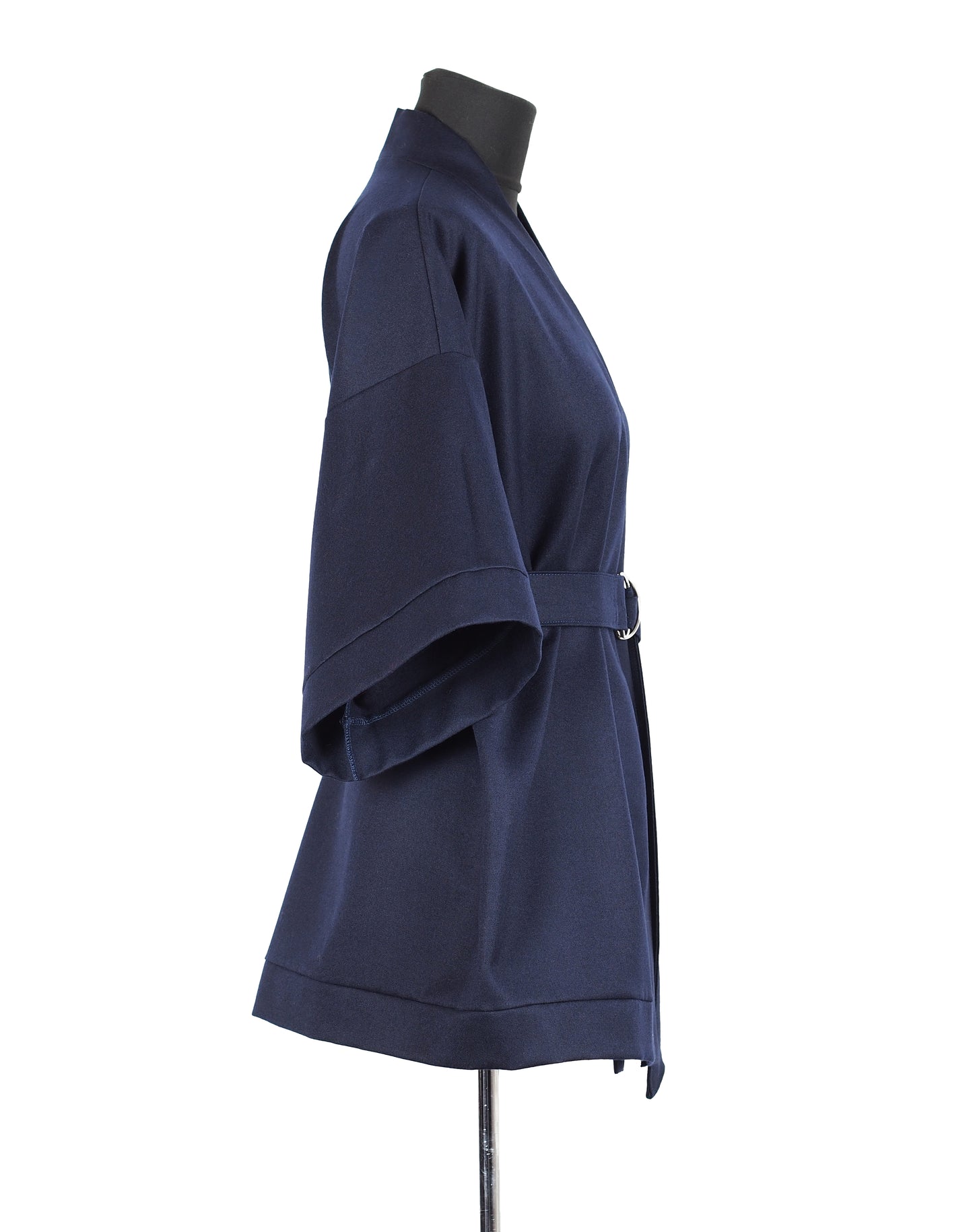 NAVY BLUE WOOL KIMONO