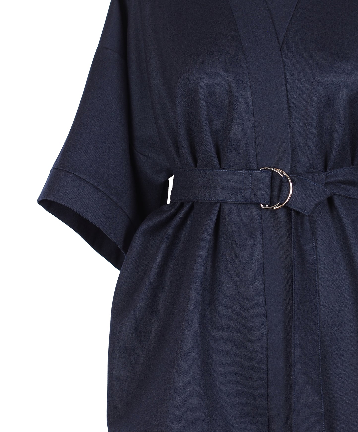 NAVY BLUE WOOL KIMONO