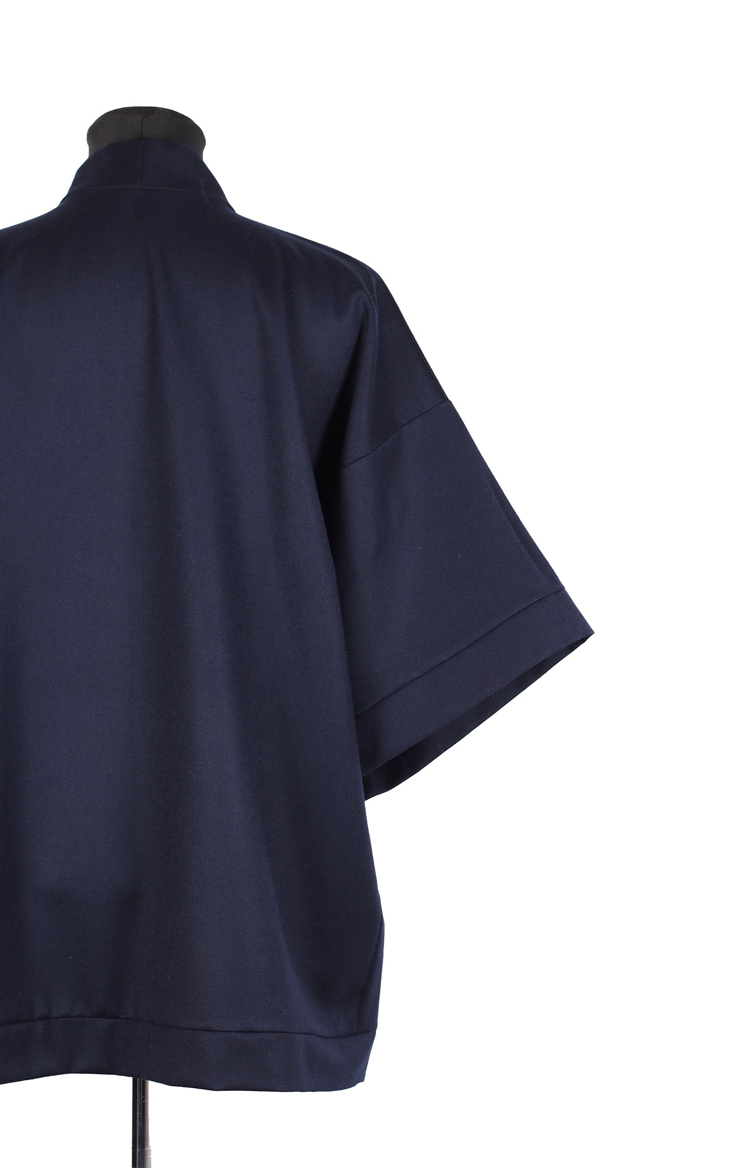 NAVY BLUE WOOL KIMONO