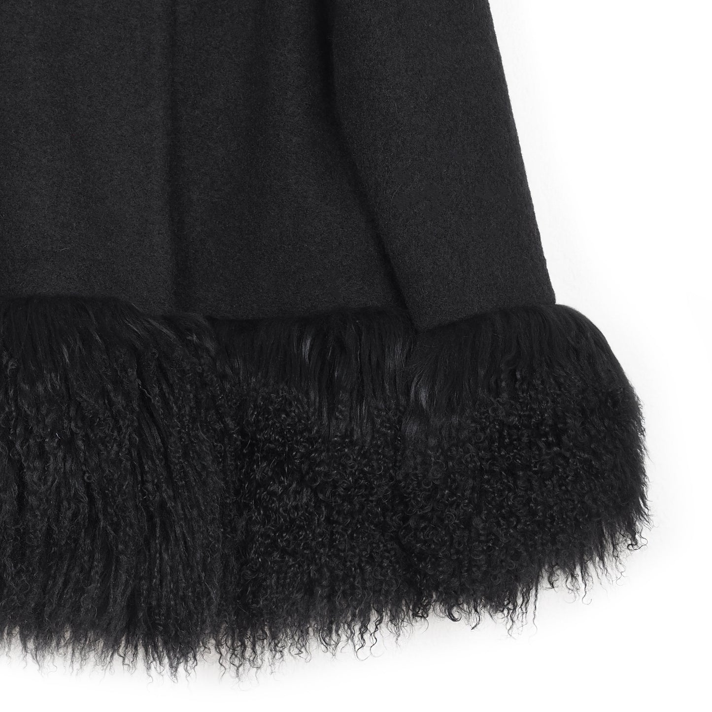 ONE OF A KIND BLACK WOOL / FUR JACKET - CHRISTINA FISCHER