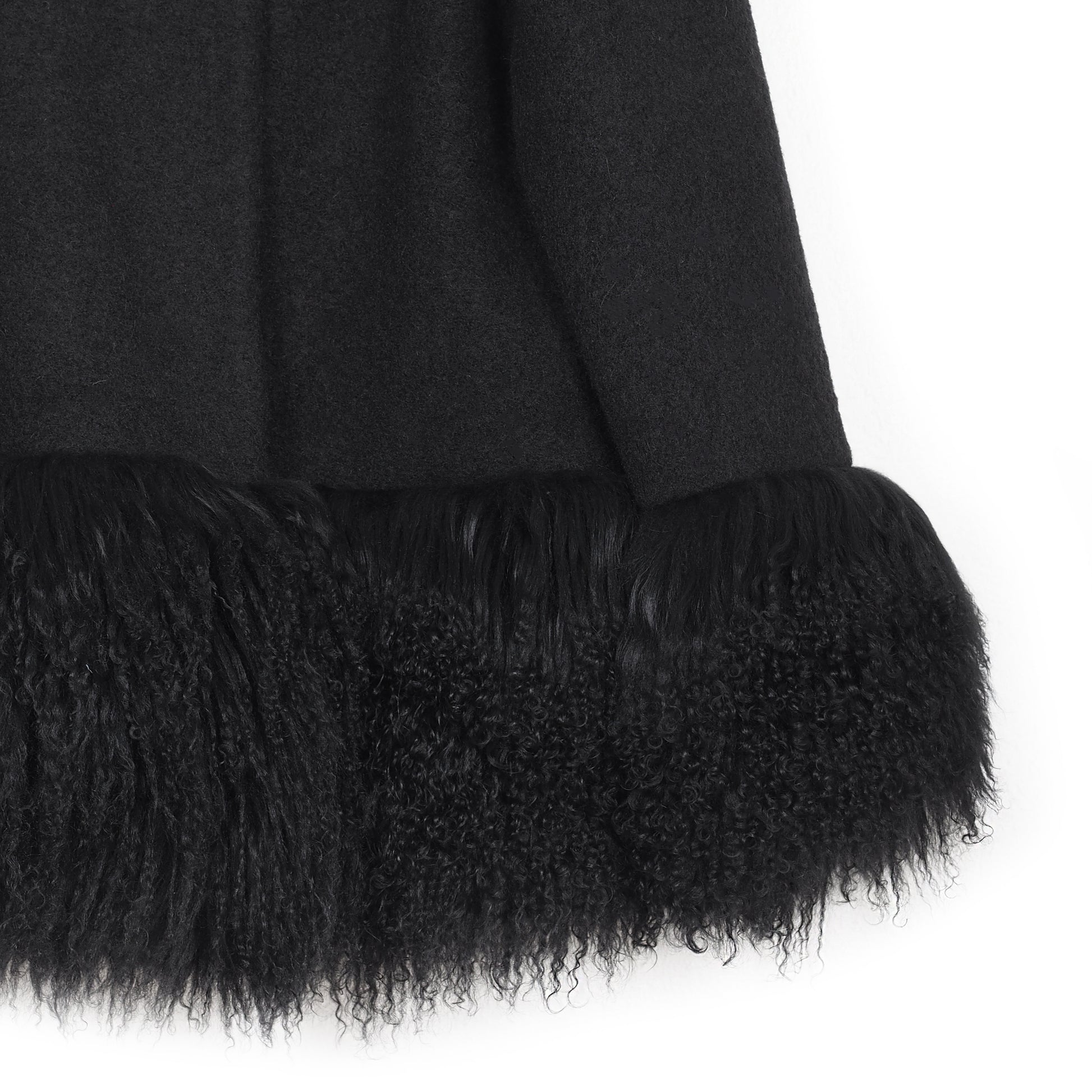 ONE OF A KIND BLACK WOOL / FUR JACKET - CHRISTINA FISCHER