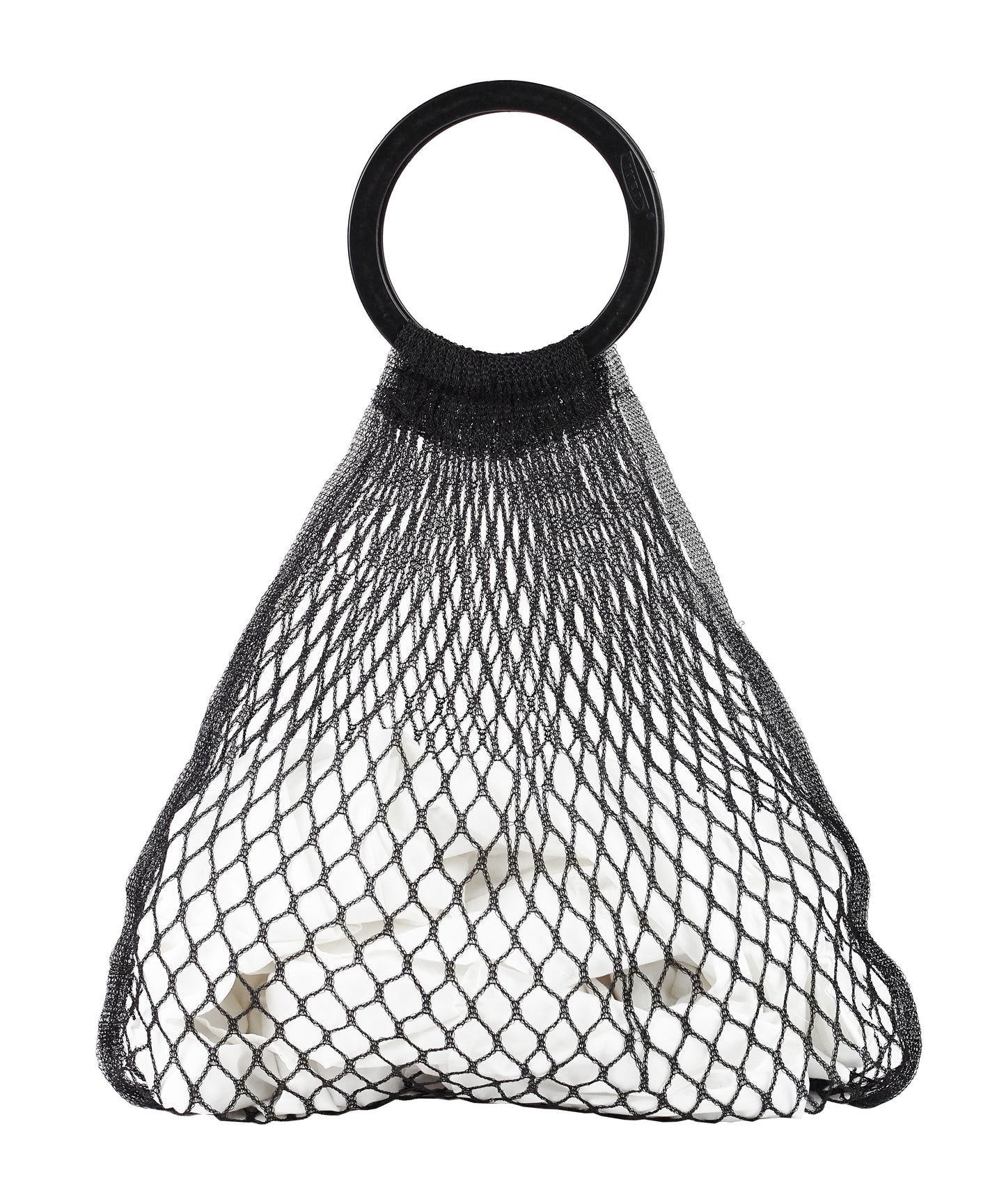WOVEN NET BAG WITH ROUND HANDLES - CHRISTINA FISCHER