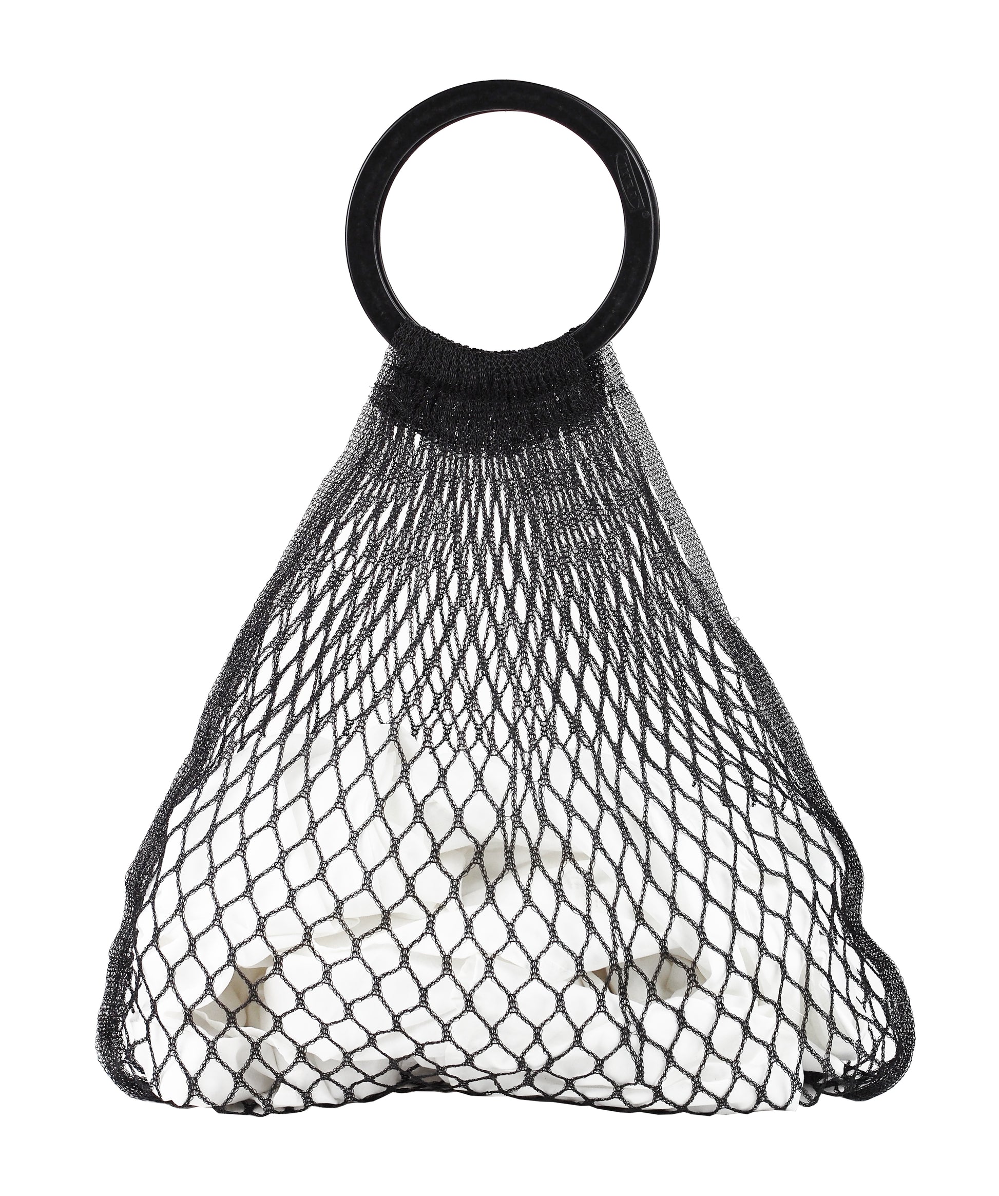 WOVEN NET BAG WITH ROUND HANDLES - CHRISTINA FISCHER