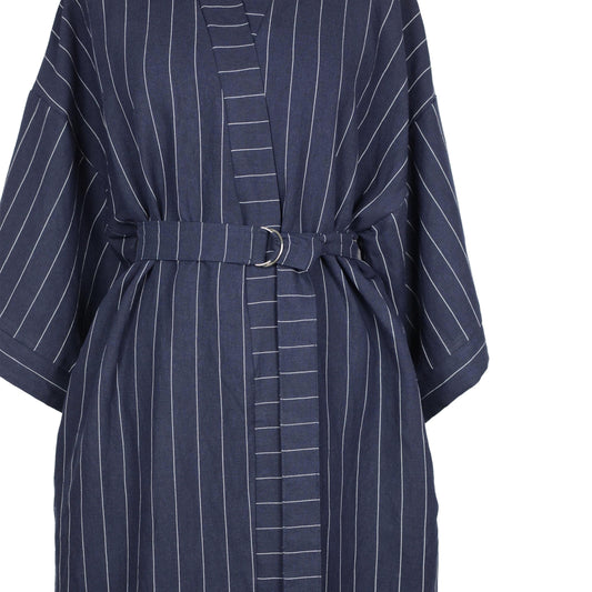 PINSTRIPE LINEN KIMONO